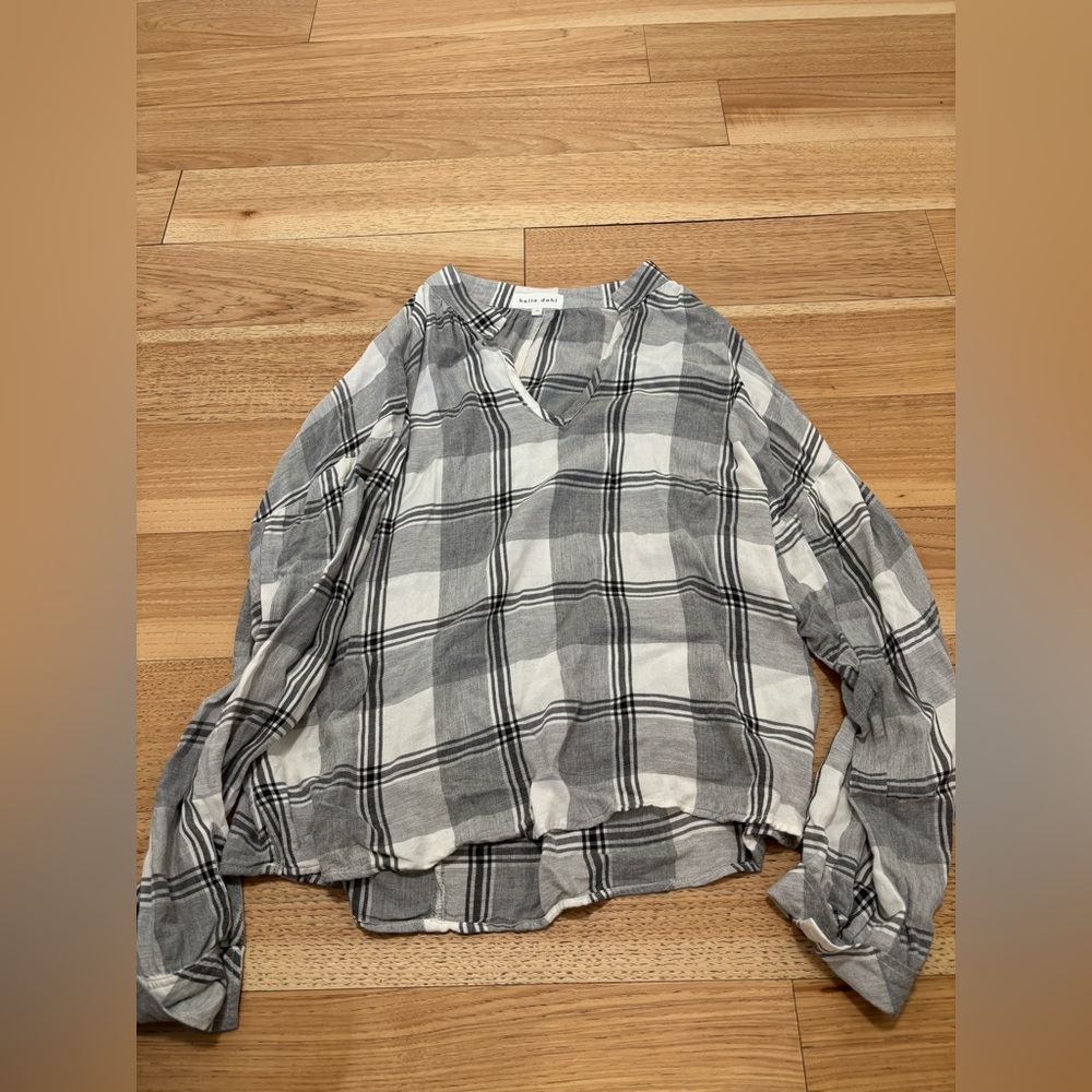 Bella Dahl Plaid V-Neck Blouse
